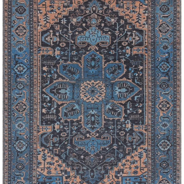 Covor din chenille bumbac traditional persan model vintage floral Kaya Niki 0.5 mm 120x170 cm KAYA1201700014