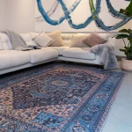 Covor din chenille bumbac traditional persan model vintage floral Kaya Niki 0.5 mm 120x170 cm KAYA1201700014