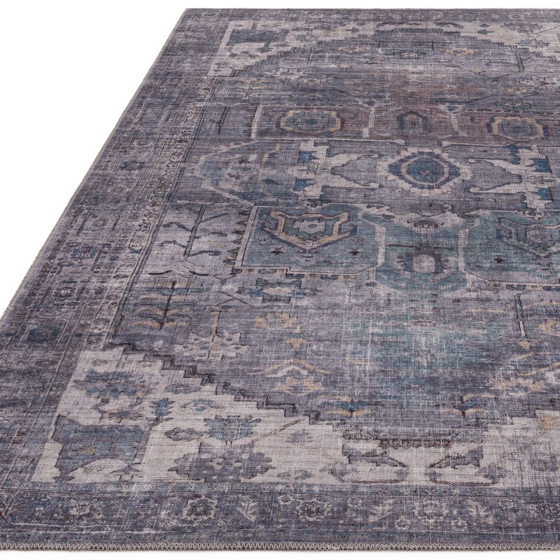 Covor din chenille bumbac traditional persan model vintage floral Kaya Noor 0.5 mm 120x170 cm KAYA1201700003 - imagine 3