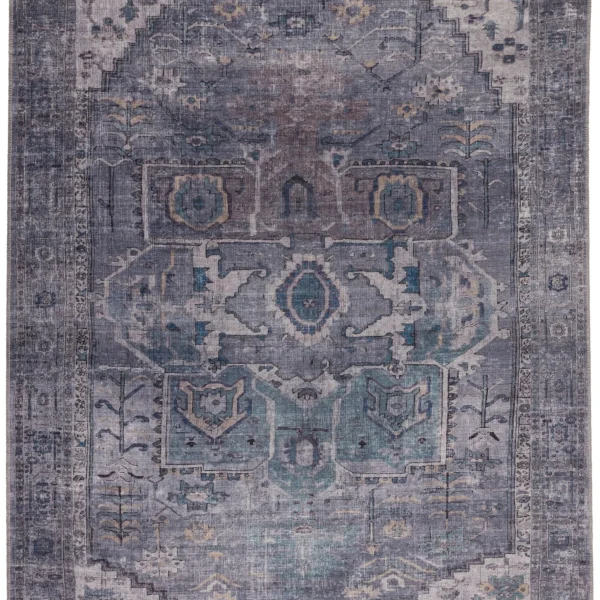 Covor din chenille bumbac traditional persan model vintage floral Kaya Noor 0.5 mm 120x170 cm KAYA1201700003