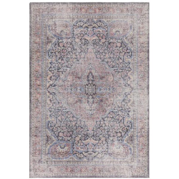 Covor din chenille bumbac traditional persan model vintage floral Kaya Rana 0.5 mm 120x170 cm KAYA1201700011