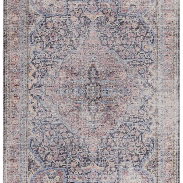 Covor din chenille bumbac traditional persan model vintage floral Kaya Rana 0.5 mm 120x170 cm KAYA1201700011