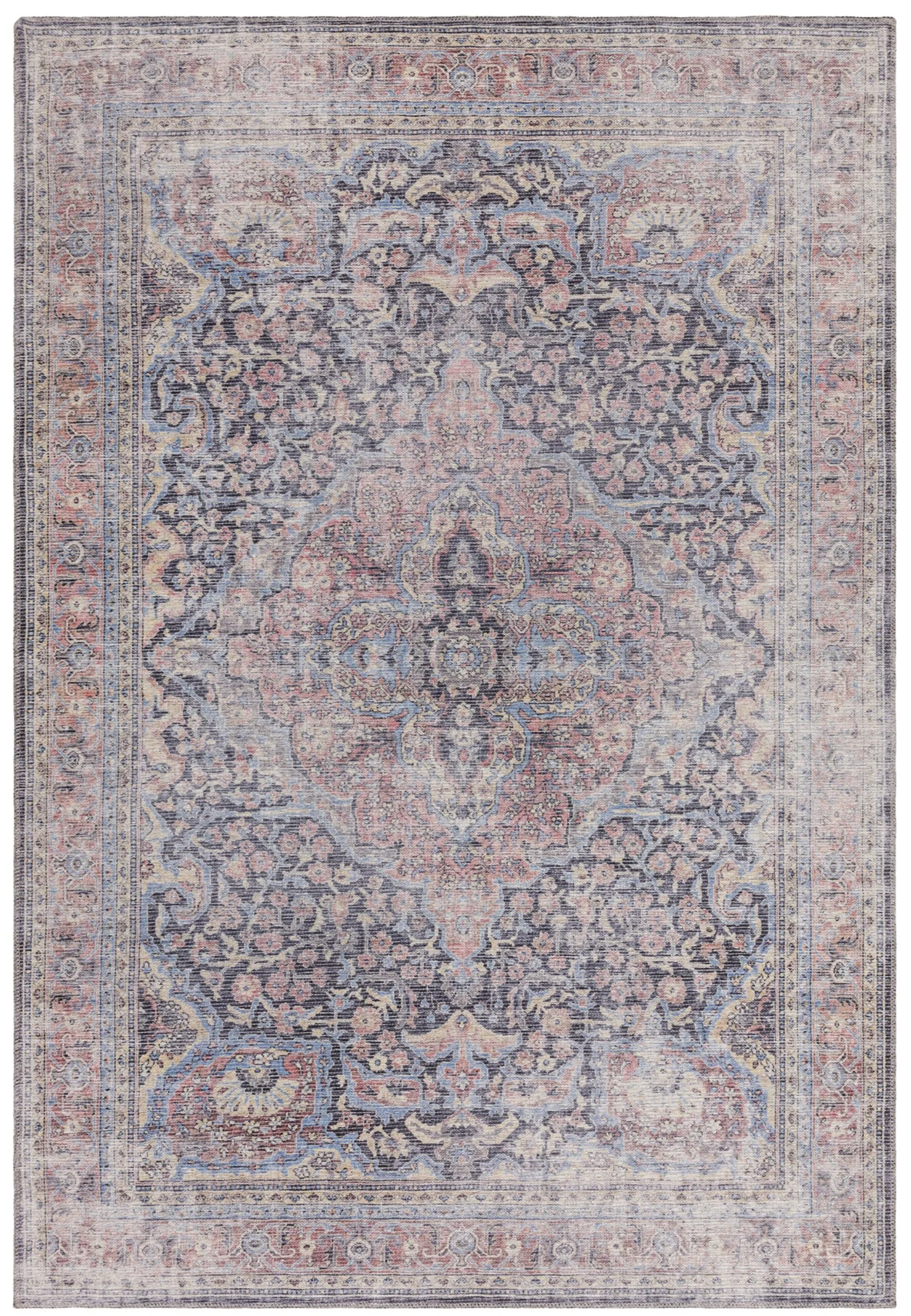 Covor din chenille bumbac traditional persan model vintage floral Kaya Rana 0.5 mm 200×290 cm KAYA2002900011