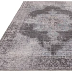 Covor din chenille bumbac traditional persan model vintage floral Kaya Roya 0.5 mm 120x170 cm KAYA1201700005