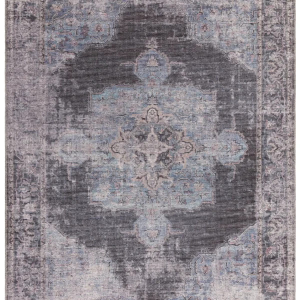 Covor din chenille bumbac traditional persan model vintage floral Kaya Roya 0.5 mm 120x170 cm KAYA1201700005