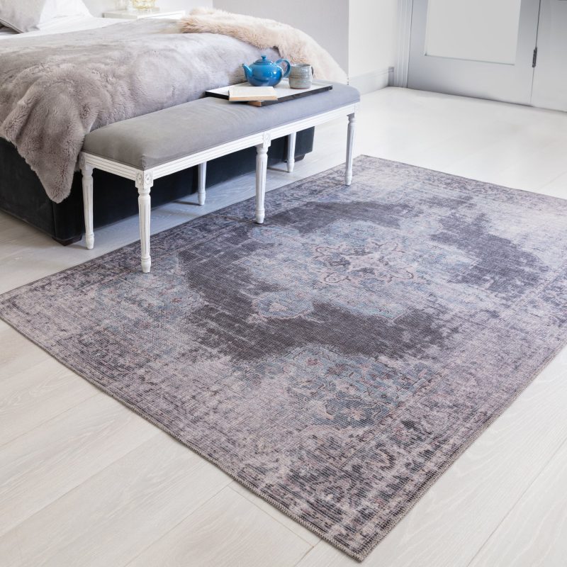 Covor din chenille bumbac traditional persan model vintage floral Kaya Roya 0.5 mm 200x290 cm KAYA2002900005 - imagine 2