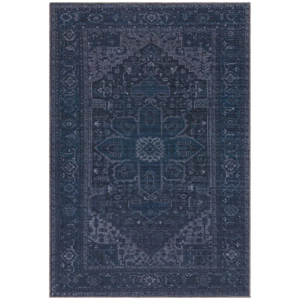 Covor din chenille bumbac traditional persan model vintage floral Kaya Sara 0.5 mm 120x170 cm KAYA1201700015
