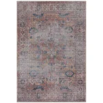 Covor din chenille bumbac traditional persan model vintage floral Kaya Sima 0.5 mm 120×170 cm KAYA1201700006
