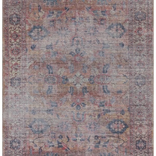 Covor din chenille bumbac traditional persan model vintage floral Kaya Sima 0.5 mm 120x170 cm KAYA1201700006