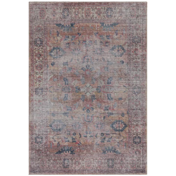 Covor din chenille bumbac traditional persan model vintage floral Kaya Sima 0.5 mm 120x170 cm KAYA1201700006