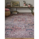 Covor din chenille bumbac traditional persan model vintage floral Kaya Sima 0.5 mm 120x170 cm KAYA1201700006
