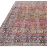 Covor din chenille bumbac traditional persan model vintage floral Kaya Tara 0.5 mm 120x170 cm KAYA1201700013