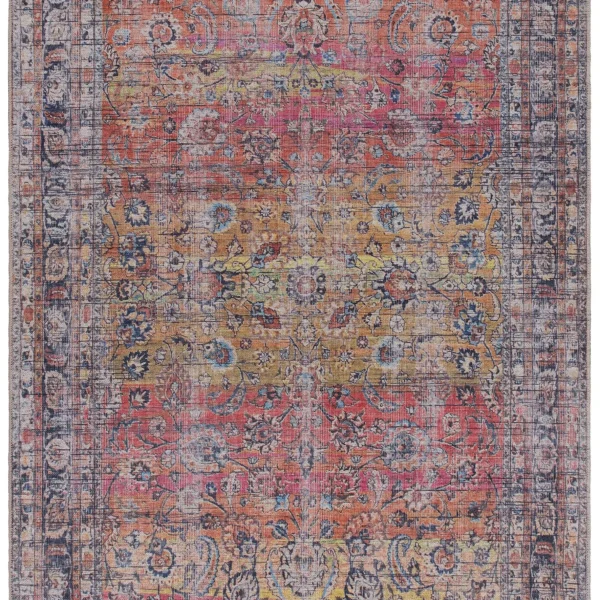 Covor din chenille bumbac traditional persan model vintage floral Kaya Tara 0.5 mm 120x170 cm KAYA1201700013