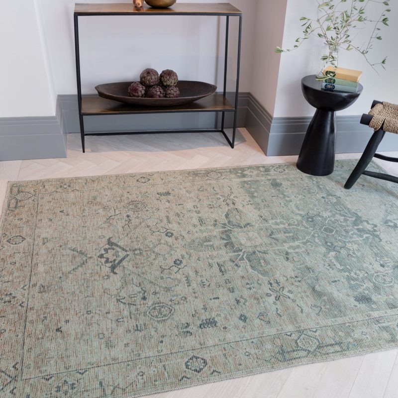 Covor din chenille bumbac traditional persan model vintage floral Kaya Vida 0.5 mm 120x170 cm KAYA1201700004 - imagine 2