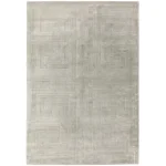 Covor pufos argintiu din vâscoză lucrat manual modern model geometric Kingsley Silver 9 mm 120x170 cm KING120170SILV