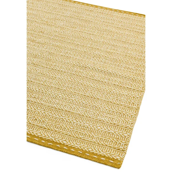 Covor ocru din lână lucrat manual modern model geometric Knox Ochre 4 mm 120x170 cm KNOX120170OCHR
