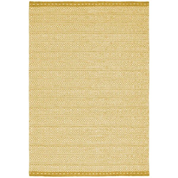 Covor ocru din lână lucrat manual modern model geometric Knox Ochre 4 mm 120x170 cm KNOX120170OCHR