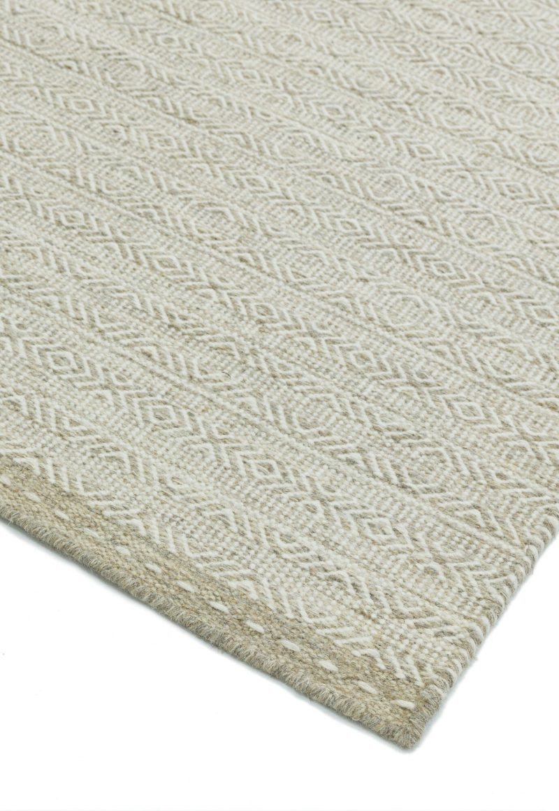 Covor sand din lână lucrat manual modern model geometric Knox Sand 4 mm 120x170 cm KNOX120170SAND - imagine 3