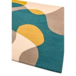 Covor pufos taupe din lână lucrat manual modern model geometric Matrix Arc Taupe 11 mm 120x170 cm MATR1201700054