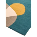 Covor pufos taupe din lână lucrat manual modern model geometric Matrix Arc Taupe 11 mm 120x170 cm MATR1201700054