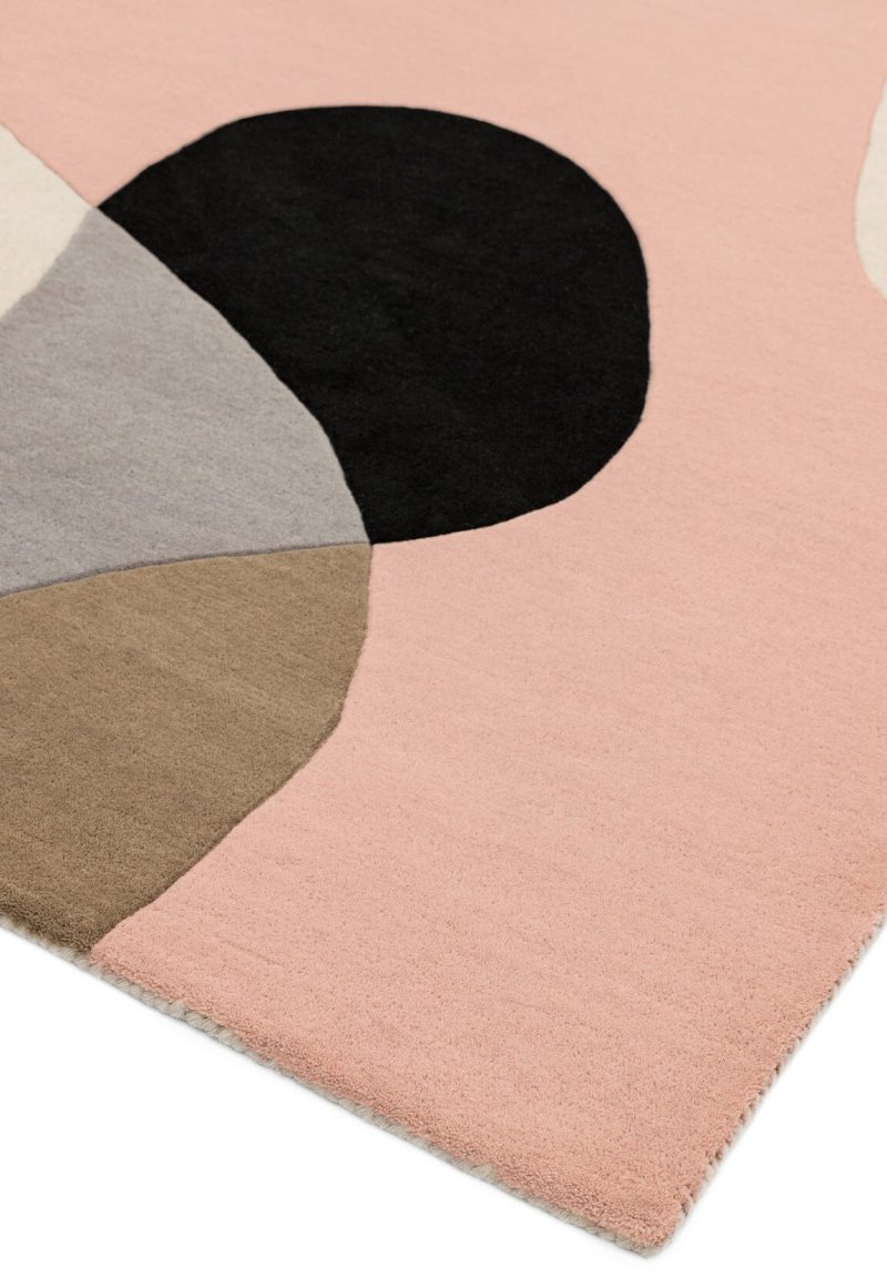 Covor pufos pastel din lână lucrat manual modern model geometric Matrix Arc Pastel 11 mm 160x230 cm MATR1602300055 - imagine 3