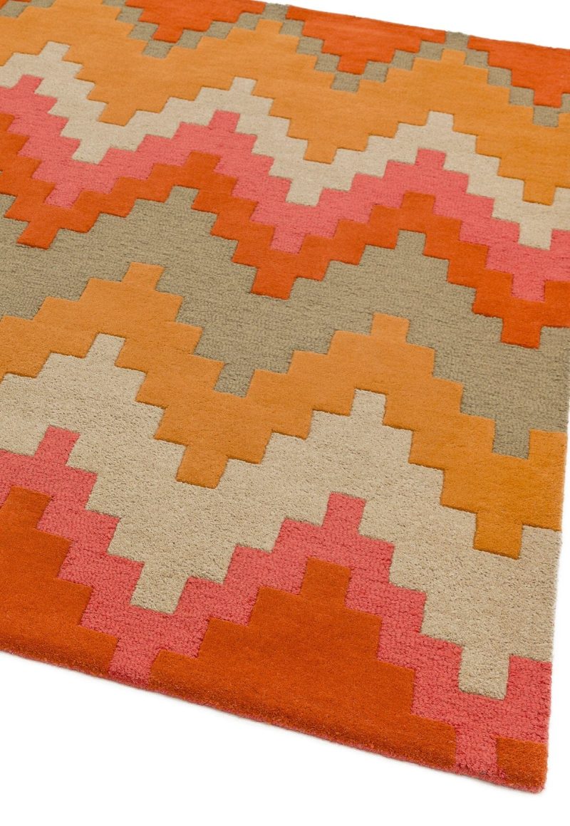 Covor pufos din lână lucrat manual modern model geometric Matrix Cuzzo Sienna 11 mm 160x230 cm MATR1602300023 - imagine 3