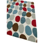 Covor pufos din lână lucrat manual modern model geometric Matrix Sofia Red Teal 11 mm 160x230 cm MATR1602300033