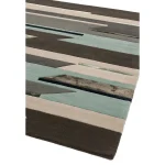Covor pufos albastru din lână lucrat manual modern model geometric Matrix Rhombus Blue 11 mm 120x170 cm MATR1201700063