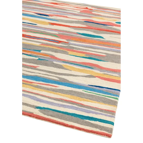Covor pufos multicolor din lână lucrat manual modern model geometric Matrix Ping Multi 11 mm 200x300 cm MATR2003000072