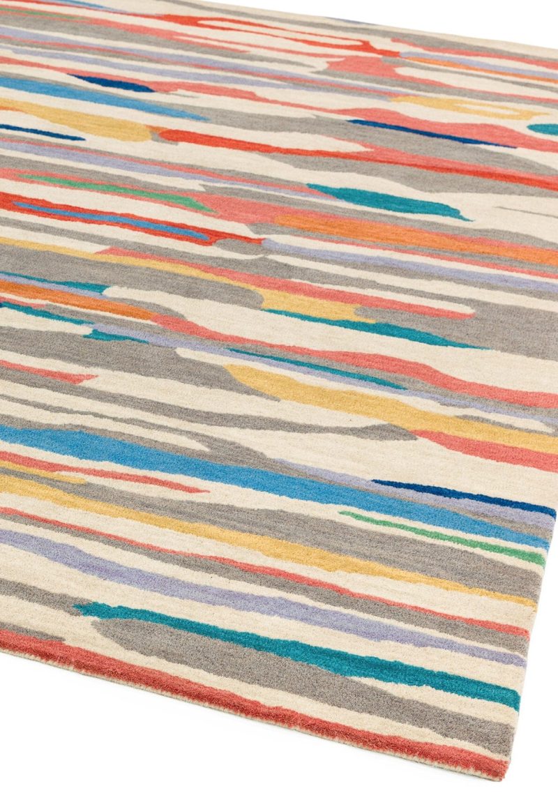Covor pufos multicolor din lână lucrat manual modern model geometric Matrix Ping Multi 11 mm 200x300 cm MATR2003000072 - imagine 2