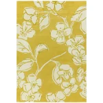 Covor pufos galben din lână lucrat manual modern model geometric Matrix Devore Yellow 11 mm 160×230 cm MATR1602300015