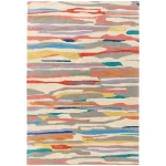Covor pufos multicolor din lână lucrat manual modern model geometric Matrix Ping Multi 11 mm 200×300 cm MATR2003000072