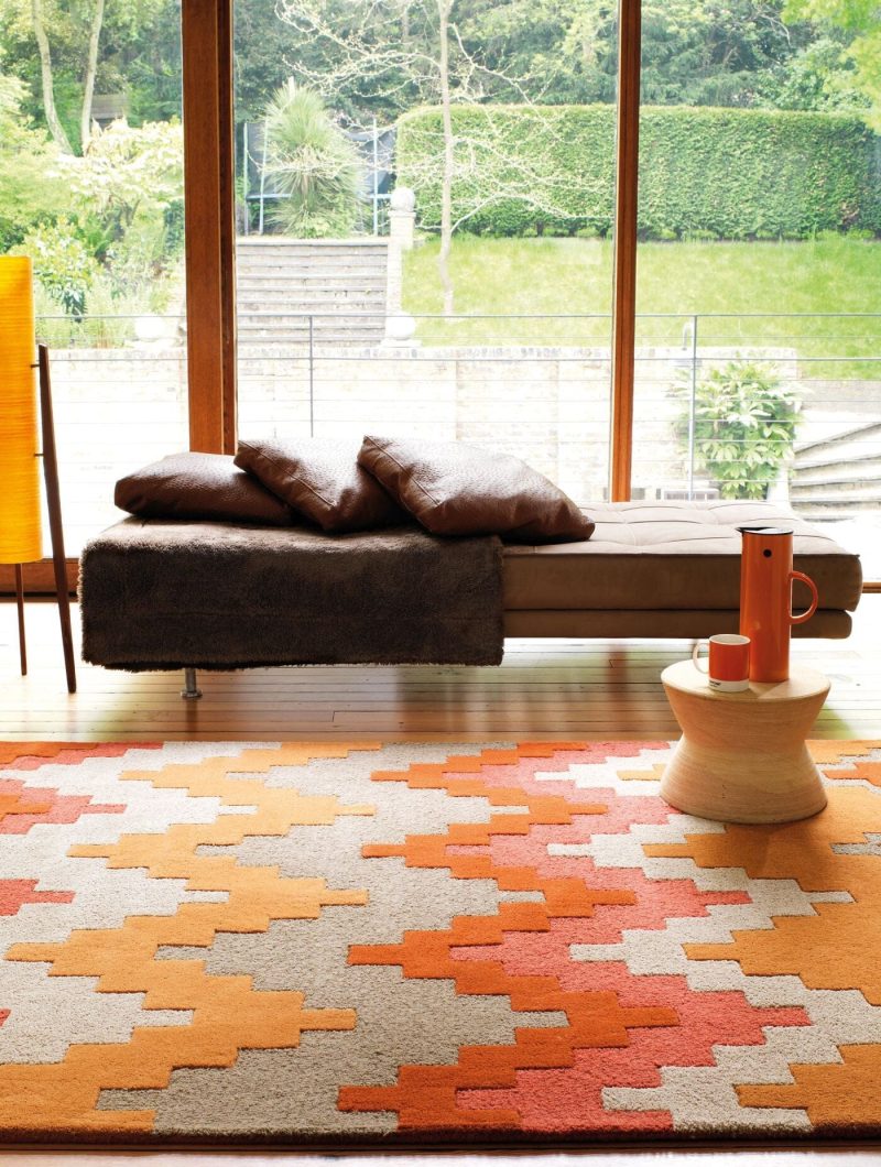 Covor pufos din lână lucrat manual modern model geometric Matrix Cuzzo Sienna 11 mm 160x230 cm MATR1602300023 - imagine 2