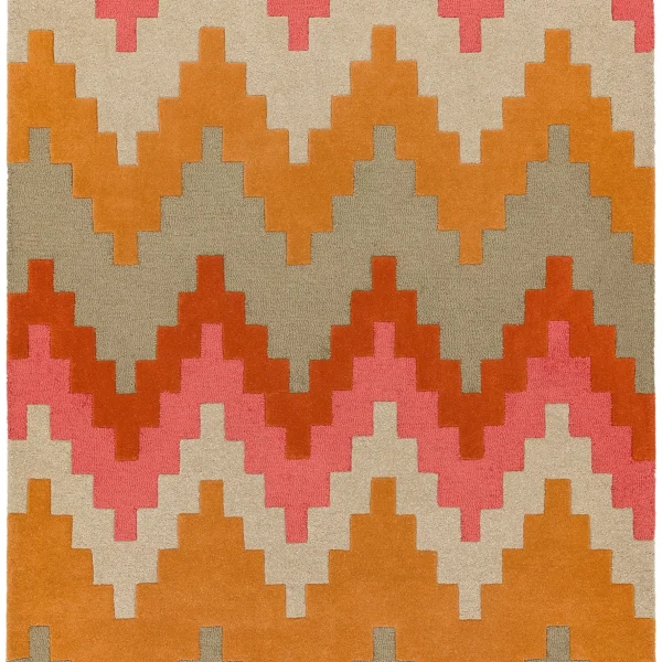 Covor geometric Matrix Cuzzo Sienna, portocaliu, 70x240 cm