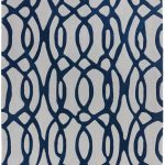 Covor pufos albastru din lână lucrat manual modern model geometric Matrix Wire Blue 11 mm 160×230 cm MATR1602300036