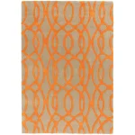 Covor pufos orange din lână lucrat manual modern model geometric Matrix Wire Orange 11 mm 200×300 cm MATR2003000037