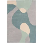 Covor pufos sky din lână lucrat manual modern model geometric Matrix Arc Sky 11 mm 200×300 cm MATR2003000056