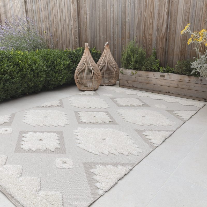 Covor pufos natural crem modern model geometric Monty MN02 Natural Cream Tribal 2-16 mm 200x290 cm MONT200290MN02 - imagine 2