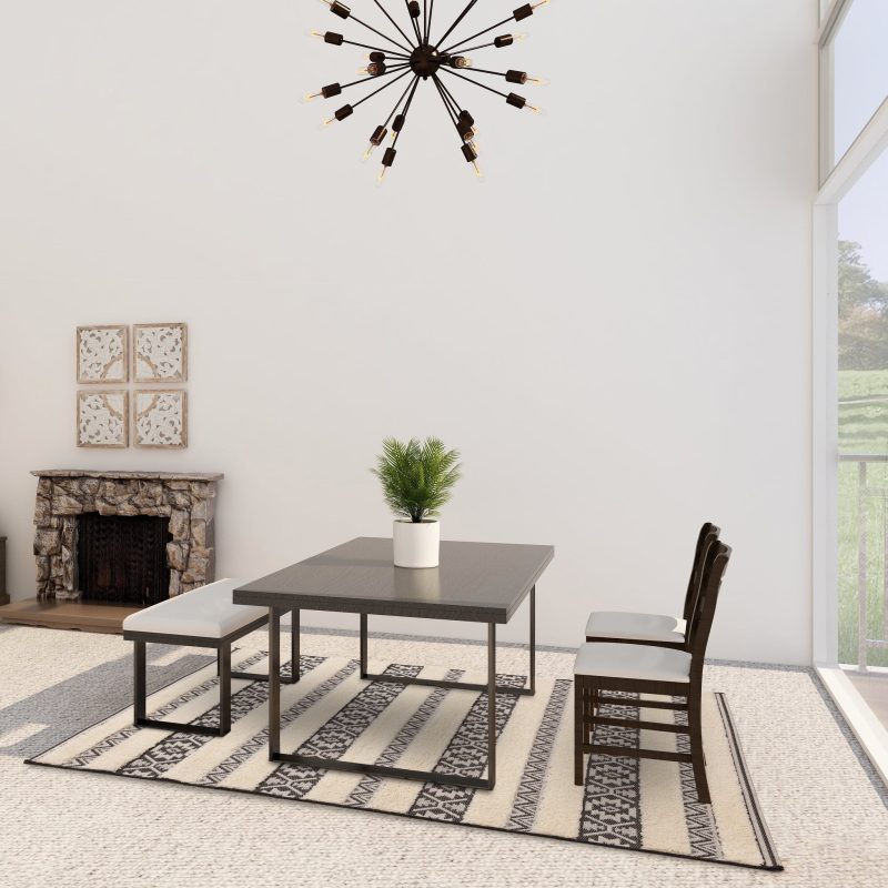 Covor pufos negru crem modern model geometric Monty MN03 Black Cream Stripe 2-16 mm 200x290 cm MONT200290MN03 - imagine 2