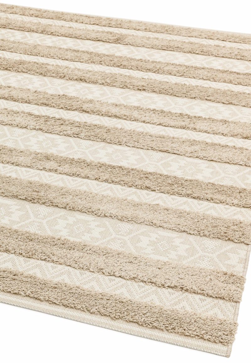 Covor pufos natural crem modern model geometric Monty MN04 Natural Cream Stripe 2-16 mm 120x170 cm MONT120170MN04 - imagine 2