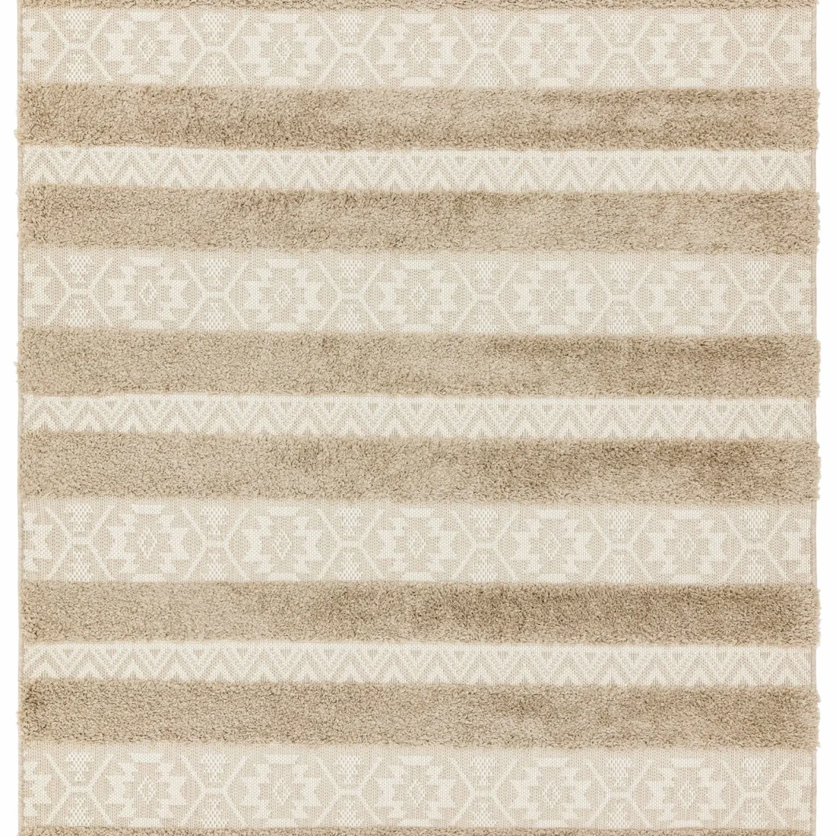 Covor pufos natural crem modern model geometric Monty MN04 Natural Cream Stripe 2-16 mm 80x150 cm MONT080150MN04