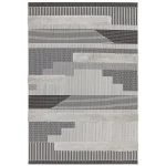 Covor pufos negru gri modern model geometric Monty MN05 Black Grey Geometric 2-16 mm 120×170 cm MONT120170MN05