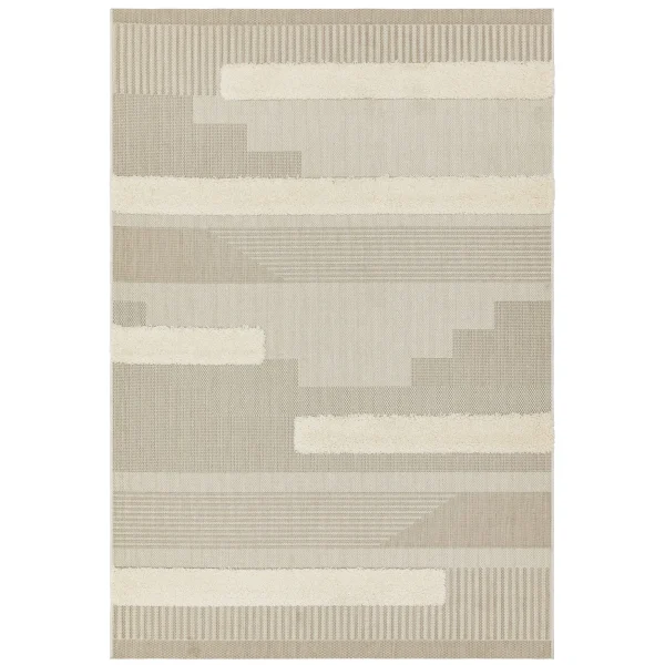 Covor pufos natural crem modern model geometric Monty MN06 Natural Cream Geometric 2-16 mm 80x150 cm MONT080150MN06