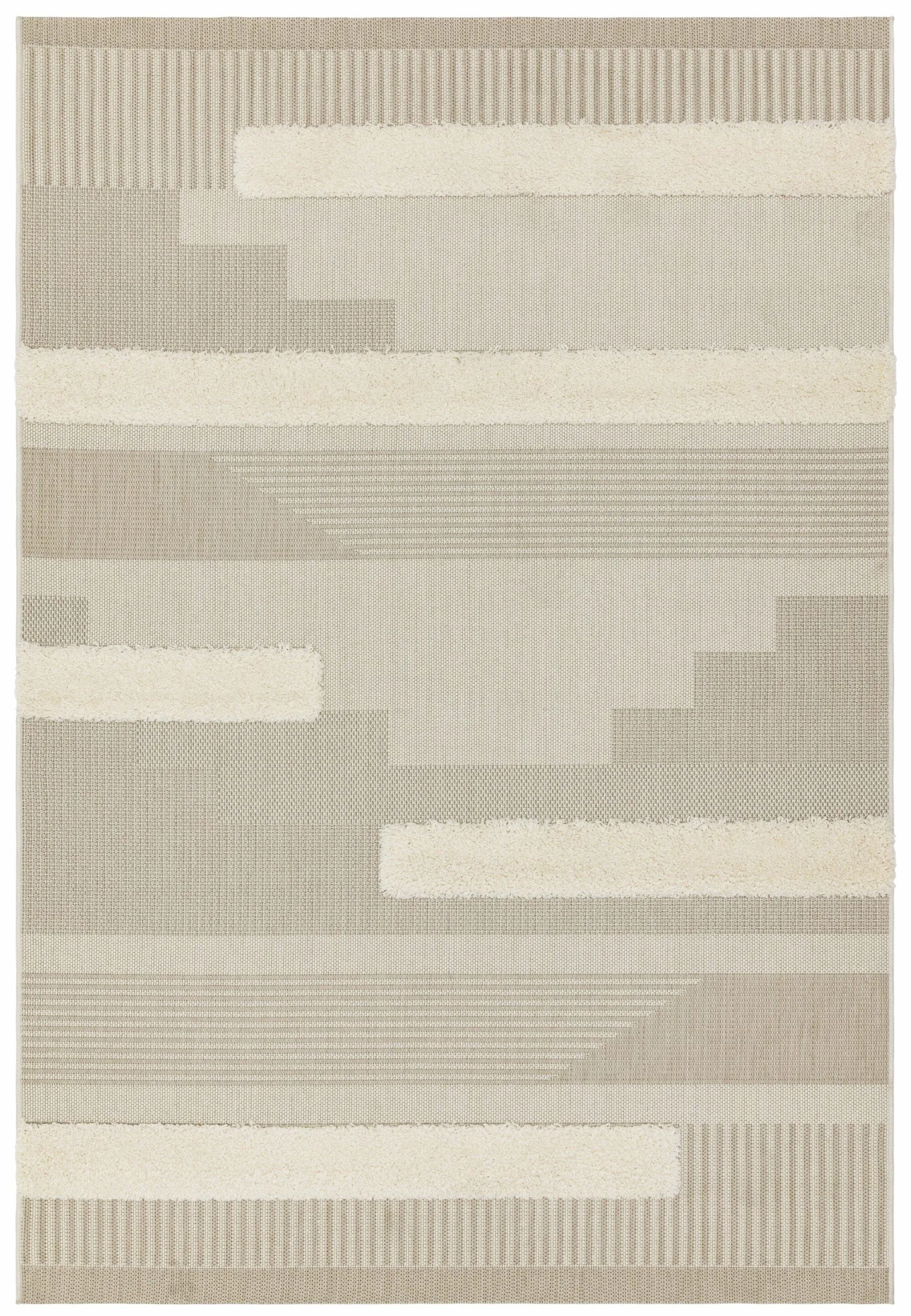Covor pufos natural crem modern model geometric Monty MN06 Natural Cream Geometric 2-16 mm 80×150 cm MONT080150MN06
