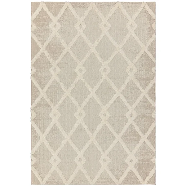 Covor pufos bej crem modern model geometric Monty MN07 Beige Cream Diamond 2-16 mm 80x150 cm MONT080150MN07