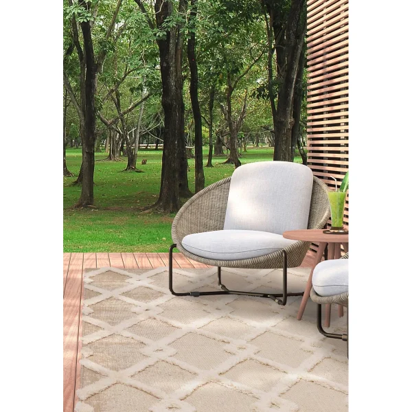 Covor pufos bej crem modern model geometric Monty MN07 Beige Cream Diamond 2-16 mm 80x150 cm MONT080150MN07