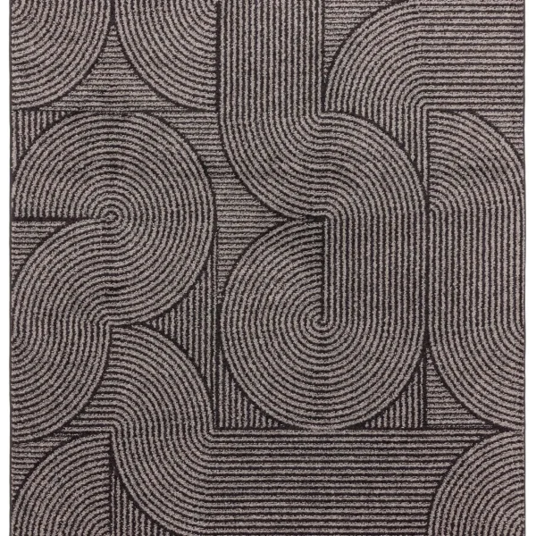 Covor gri modern model geometric Muse Charcoal Swirl 9 mm 120x170 cm MUSE1201700001