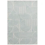 Covor albastru, model geometric modern, Muse Blue Swirl, 9 mm, 80×150 cm, Asiatic London