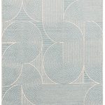 Covor albastru modern model geometric Muse Blue Swirl 9 mm 120×170 cm MUSE1201700002