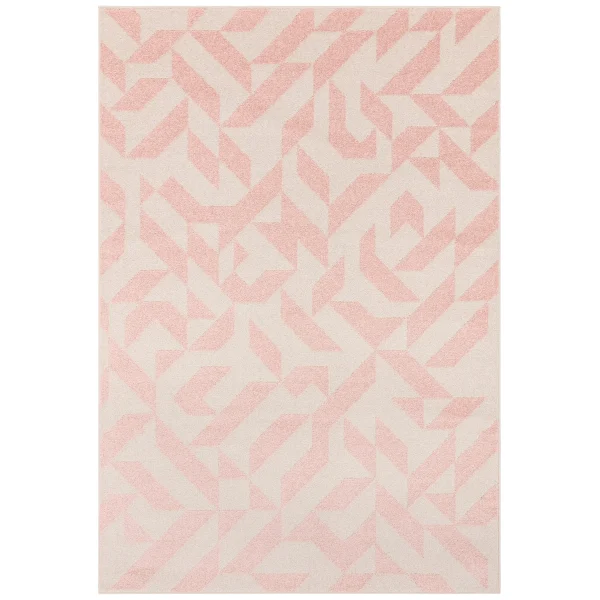 Covor roz modern model geometric Muse Pink Shapes 9 mm 66x240 cm MUSE0662400004